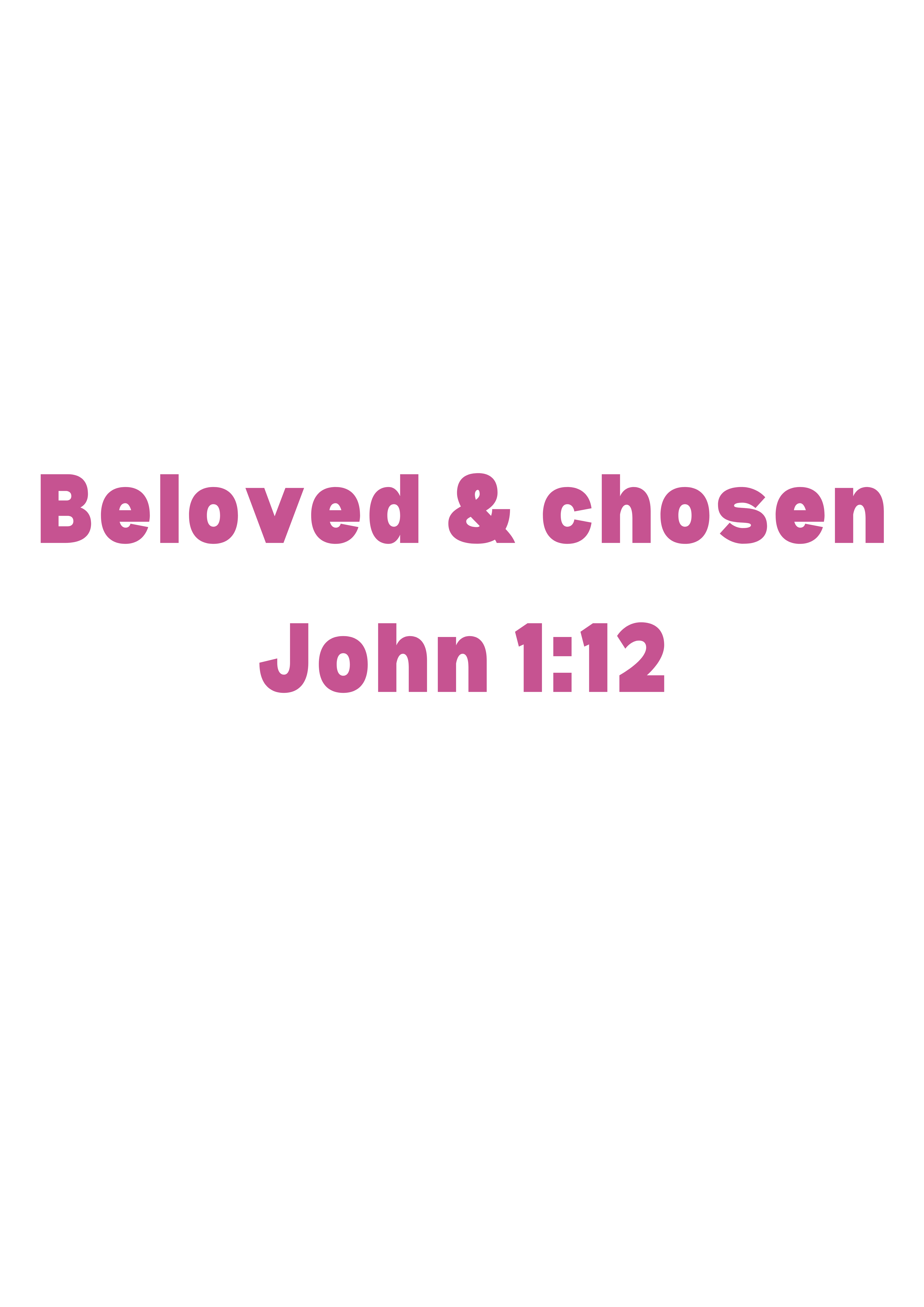 Beloved & Chosen - John 1:12